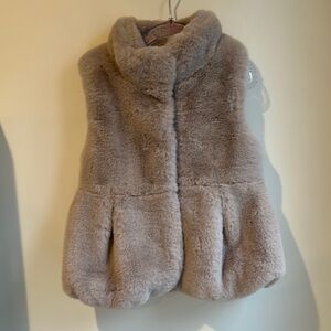 Cozy Beige Kids Faux Fur Vest